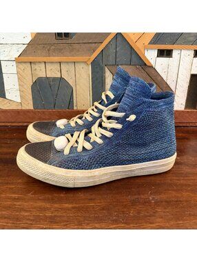 Converse Chuck Taylor Flyknit Hi True Indigo Mens 9.5 Custom LED Light Up Laces